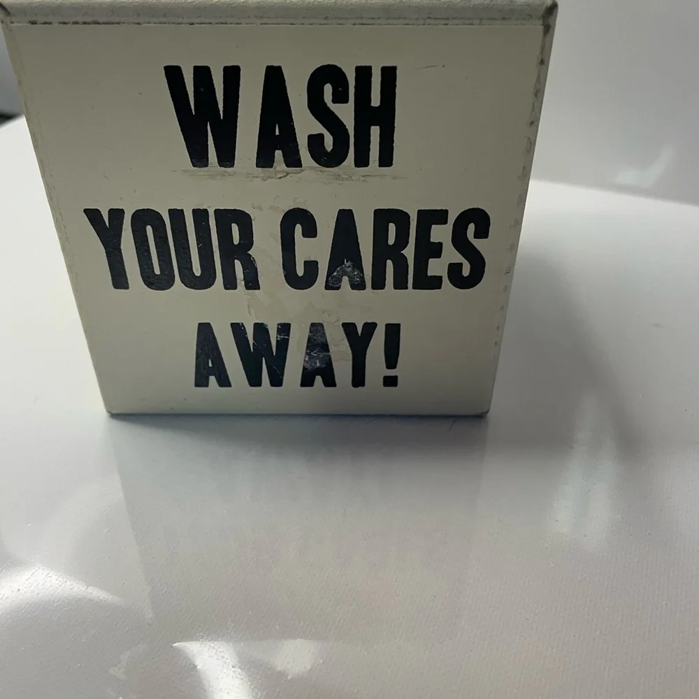 Sign Dice  Bathroom Block Cream and Black with sayings funny rare